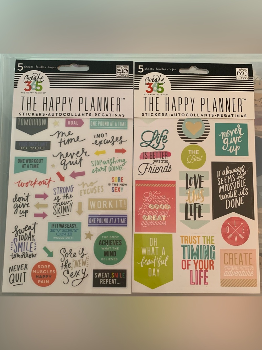 The Happy Planner Inspirational Sticker Sheets -Set Of 2 $19.99 ea Reg Price